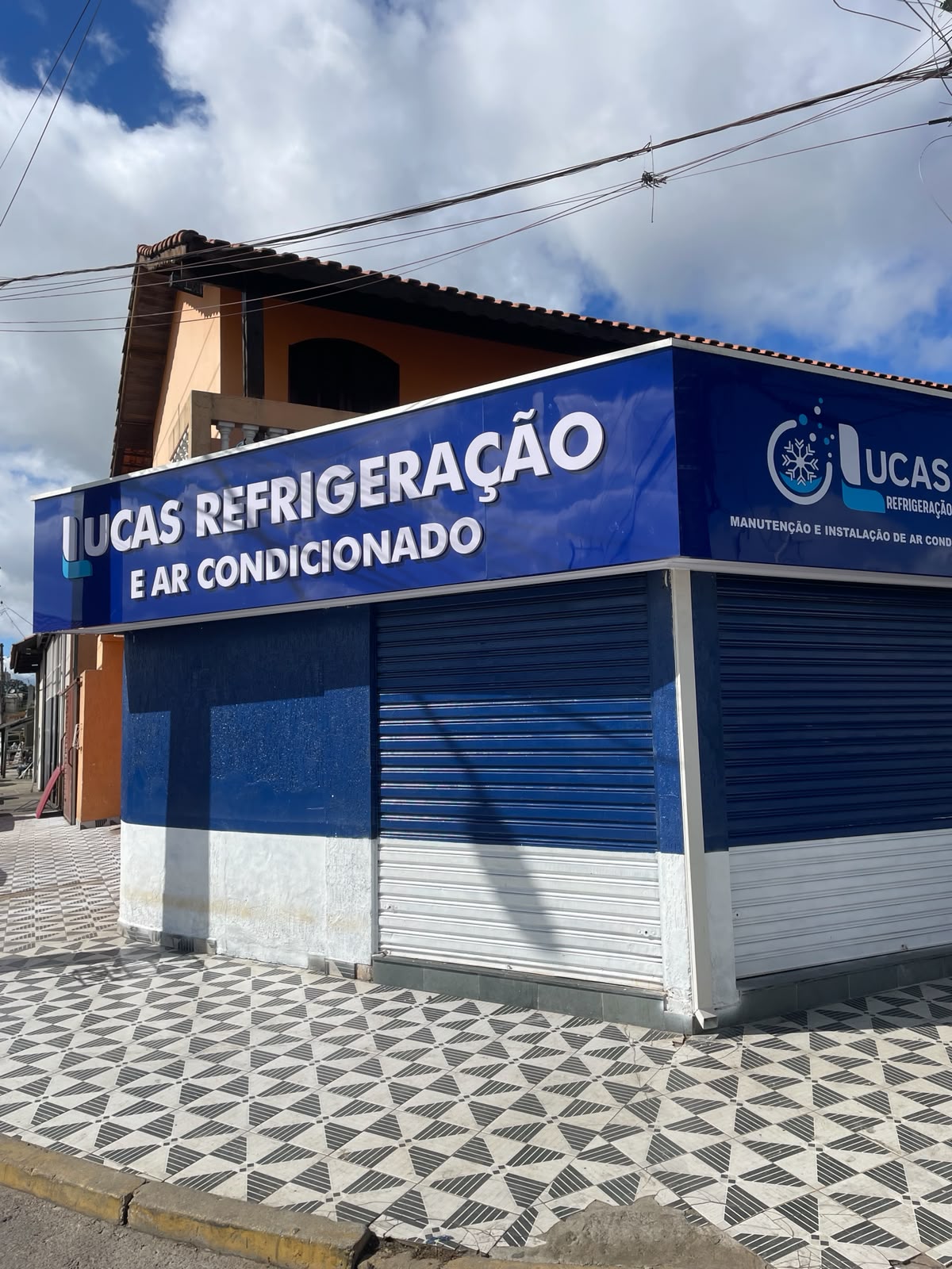 Fachada e sede da Lucas Refrigeração e Ar Condicionado